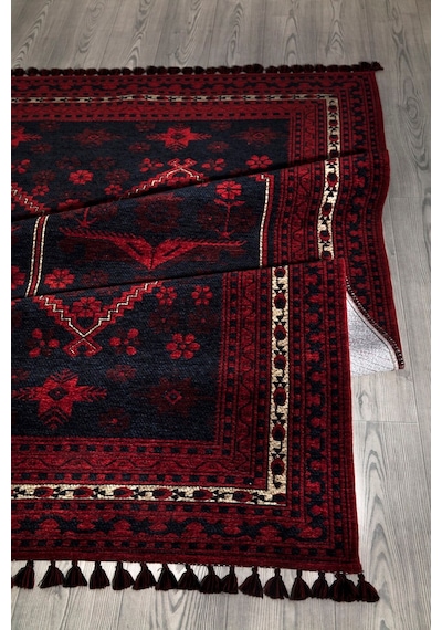 Kırmızı Renkli Afgan Tarzı Altı Kaymaz Şönil Kilim-57