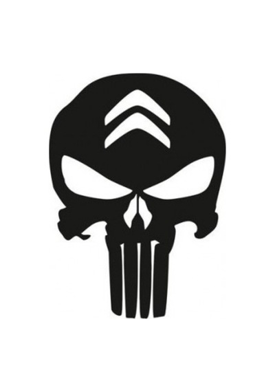 Citroen Kuru Kafa Punisher Araba Sticker Yapıştırma