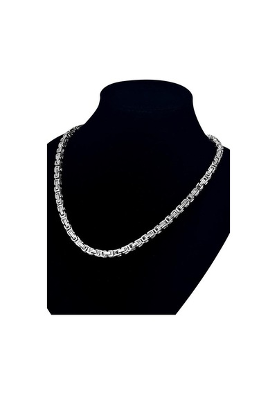 Takı Dükkanı Silver Beyaz Renk Erkek Çelik Kral Zincir Kolye Ck11