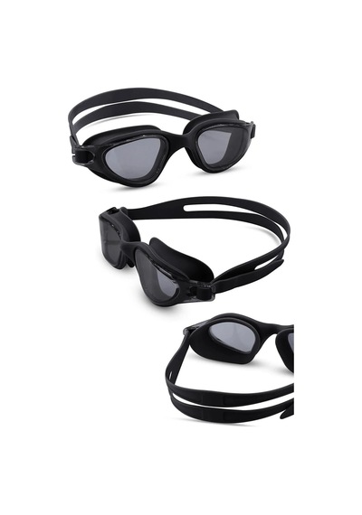 4lü Set Swimmer Pro Buğu Yapmaz Havuz Deniz Yüzücü Gözlüğü Boneli Tıkaçlı Uv Korumalı Yüzme Gri - Siyah
