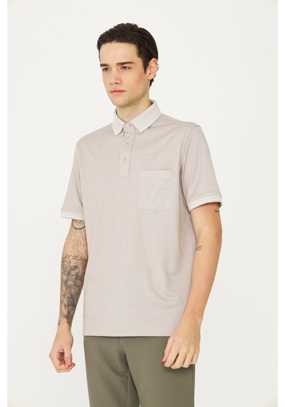 Bej Polo Yaka T-shirt Bej