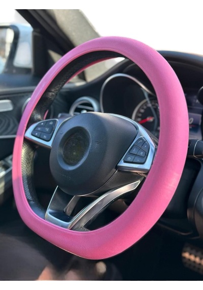 Silikon Direksiyon Kılıfı Pembe Düz Renkli
