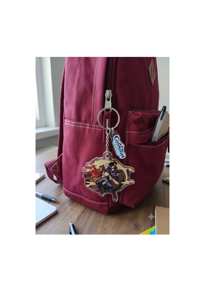 Owl Bag Genshin Impact Arataki Itto Karakteri Desenli Acrylic Anahtarlık Çanta Süsü Mıx
