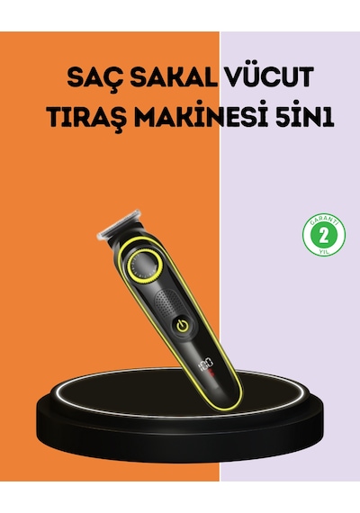Led Ekranlı Şarjlı Saç Ve Sakal Kesme Makinesi Erkek Bakım Cihazı Çok Başlıklı Set - Lisinya 1 - 2 Saat