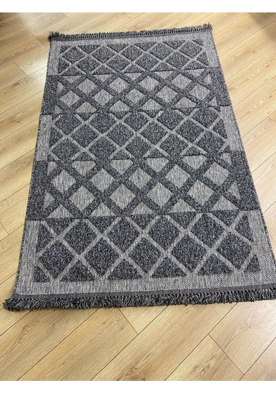 Çam Halı Enti Halı Togo 7512 Antrasit Geometrik Desenli Makine Halısı