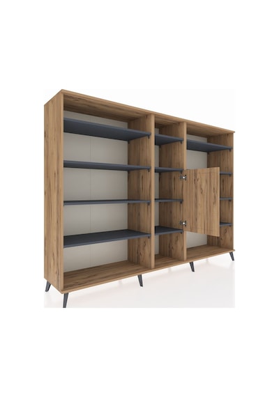 Hyperion Dolap 12 Raflı Tek Kapaklı 220x44x163 Çam-çam/antrasit Çam-çam/antrasit Hyperion Dolap 12 Raflı Tek Kapaklı 220x44x163 Çam-çam/antrasit Çam-çam/antrasit