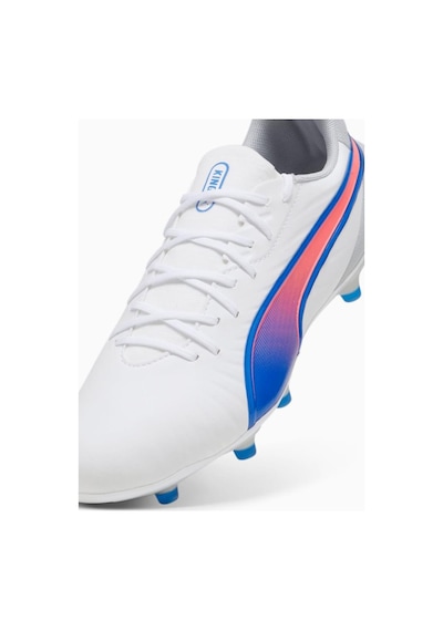 Puma King Match Fg/ag 107863 02 Beyaz & Mavi & Kırmızı Futbol Kramponu 001