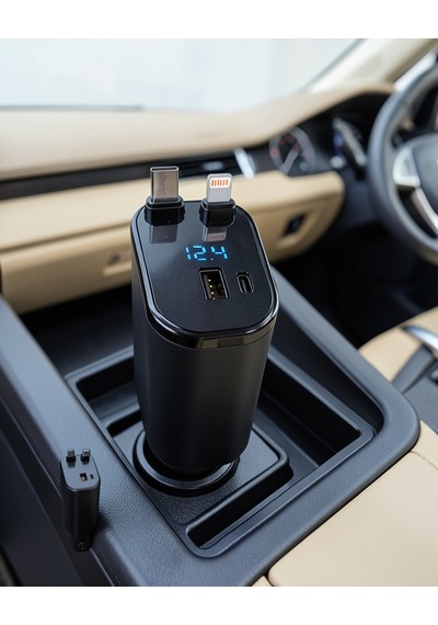 4 Cihazı Aynı Anda Şarj Eden Araç Şarj Cihazı Usb-a, Usb-c, Type-c Ve Lightning Destekli 0
