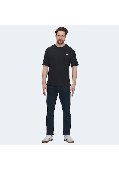 Slazenger VELLAMO Erkek Oversıze Siyah Tişört