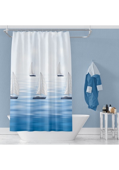Banyo Perdesi 9889 1x180x200, Perde Borusu Askı Aparatı Köşe Boru Beyaz Hediyeli, Duş Perdesi Seti Çok Renkli