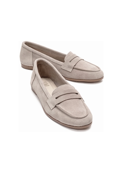 Luvishoes F02 Bej Suet Kadın Babet Bej