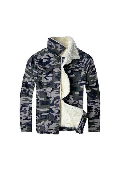 Alaska The Last Frontier R.lion Slim Fit Kürklü Kot Mont Premium Denim--koyu Kamuflaj-- Çok Renkli