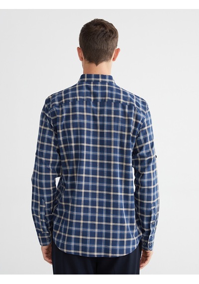 Lcwaıkıkı Classic Lacivert Regular Fit Ekose Erkek Gömlek