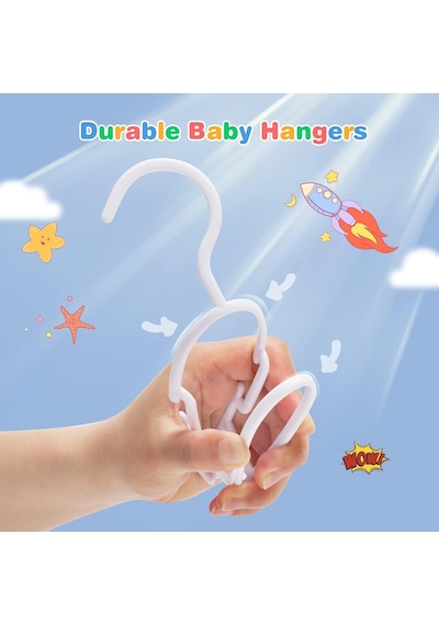 Bebek Askıları Dolap İçin - Bebek Giysileri Askıları 60 Paket Plastik Çocuk Askıları Giyim Bebek Yürümeye Başlayan Çocuk Askıları Beyaz