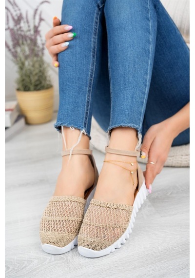 Aymood Bilek Bağcıklı Örme Babet Nude Tekstil - 39 Ten Rengi