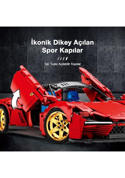 Reobrix Technic 11025-d Ferrari Daytona Sp3 Araba Kumanda&motorlu Yapı Blok Seti Building Blocks-1958parça