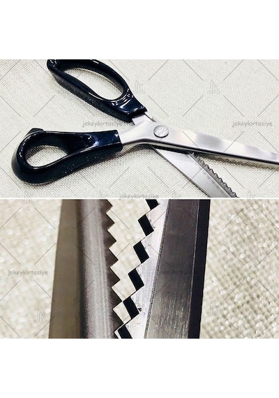 Çelik Silikon Saplı ✂ Sürfile Zigzag Kesim Makası 230Mm