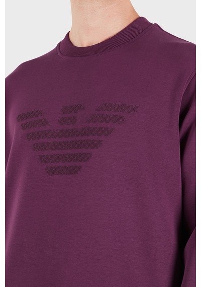 Emporio Armani Logolu Pamuklu Regular Fit Bisiklet Yaka Sweat Erkek Sweat Em006841 Af10013 Ma174 Mor