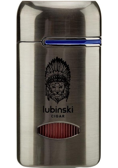 Lubinski Lion Kapaklı Delicili Tek Torch Puro Çakmağı Gunmetal