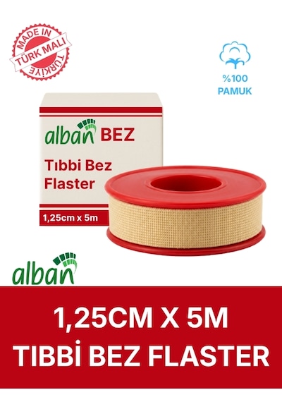 Bez Flaster 1,25 Cm X 5 M Pamuklu Medikal Sabitleme Bandı Tekli Rulo