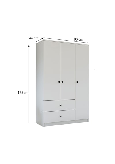Metalia Gm 854 Home 3 Kapılı 2 Çekmeceli Düğme Kulplu Gardırop