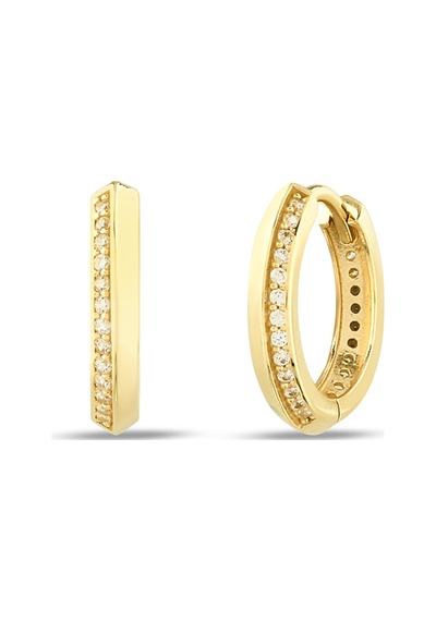Debora Jewelry 14 Ayar Altın Halka Zirkon Taşlı Küpe 91825004
