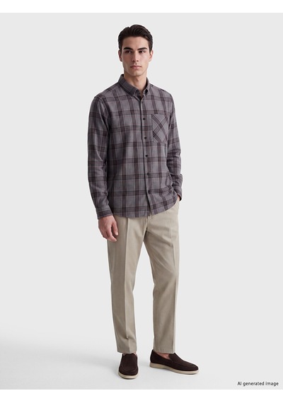 Lcw Eco Gri Regular Fit Ekose Erkek Gömlek Ceket
