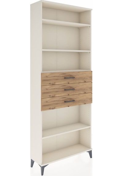 Arges Dolap 4 Raflı 3 Çekmeceli 88x30x221 Aytaşı-çam Aytaşı