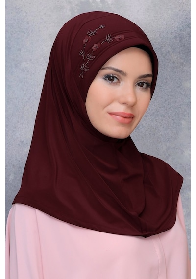 Hürrem Bone Bordo Pratik Hazır Geçmeli Tesettür Eşarp Sandy Kumaş Elişi Çiçek (545491250) Bordo Hürrem Bone Bordo Pratik Hazır Geçmeli Tesettür Eşarp Sandy Kumaş Elişi Çiçek (545491250) Bordo