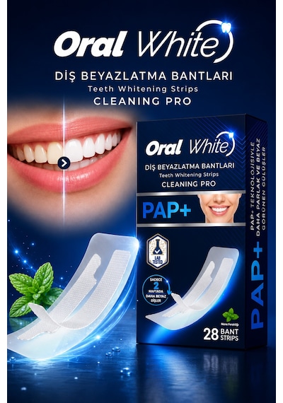 Oral White Cleaning Pro Pap+ Diş Beyazlatma Bantları 28 Bant / 14 Günlük Program