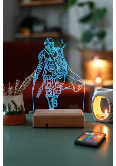 The Mandalorian Star Wars 16 Renk Kumandalı 3d Gece Lambası