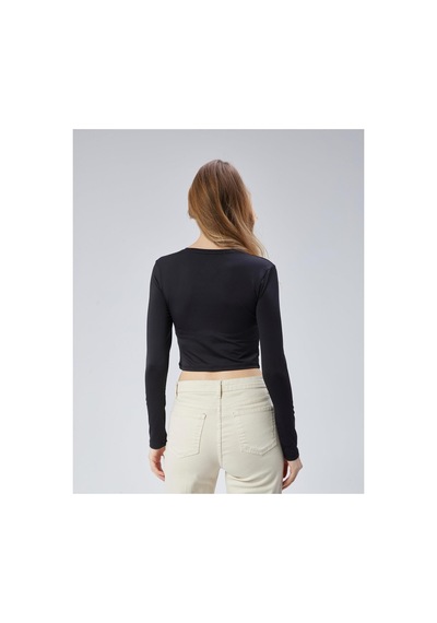 Virago 2'li Soft Touch Yuvarlak Yaka Crop Uzun Kol Bluz/body Siyah - 687153485 Siyah - 687153485 Siyah