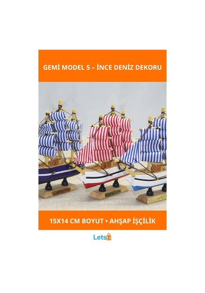 Ahşap Denizcilik Dekoratif Gemi Modeli 15x14 Cm 1 Adet