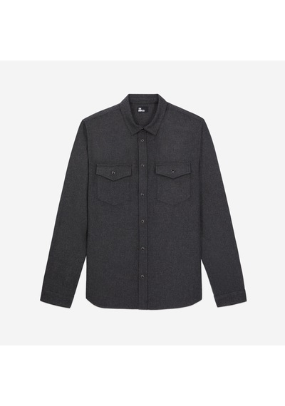 The Kooples Erkek Logo Baskılı Gri Gömlek