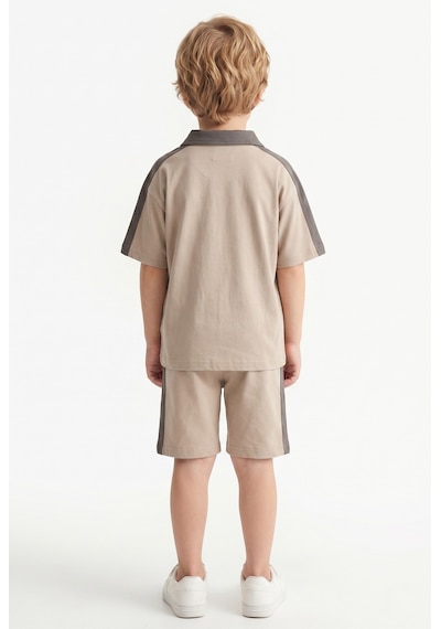 Mnk Baby & Kids Erkek Çocuk Baskılı Kısa Kollu Şortlu 2li Takım M00831 Kahverengi