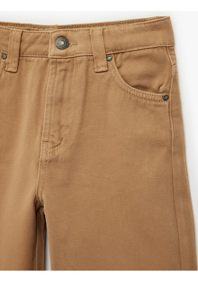 Koton Pamuklu Rahat Kesim Cepli Denim Şort Bej 6skb40019td Ekru