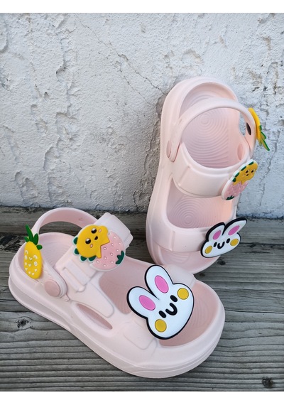 Huzurlu Adımlar Tavşan Pembe Sandalet Pudra Pembesi
