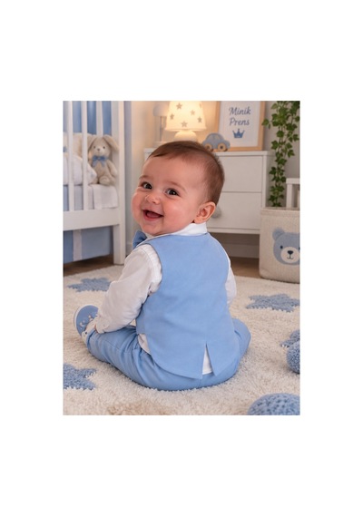 Pugi Baby Pugibaby Erkek Bebek Mevlüt Takımı Mavi Mavi