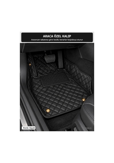 Renault Kangoo 2013-2023 Uyumlu 8d Tek Katmanlı Paspas + Bagaj Havuzu Seti Siyah