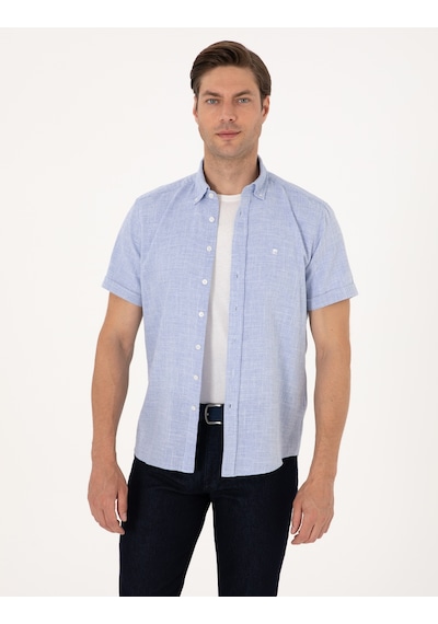 Pierre Cardin Erkek Mavi Gömlek Kısa Kollu 50307073-vr036 Mavi