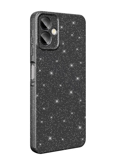 Galaxy A06 Kılıf Kamera Korumalı Simli Silikon Üstün Koruma Grlpro Siyah