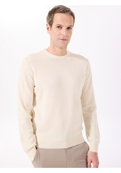 Hackett Ekru Erkek Bisiklet Slim Fit Kazak Hm703237