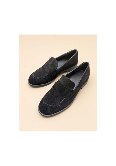 37brandshoes Siyah Süet Penny Loafer Siyah Siyah