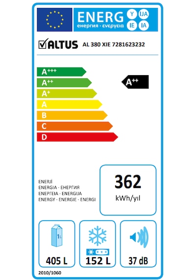 Altus AL 380 XIE 557 LT No-Frost Çift Kapılı Buzdolabı