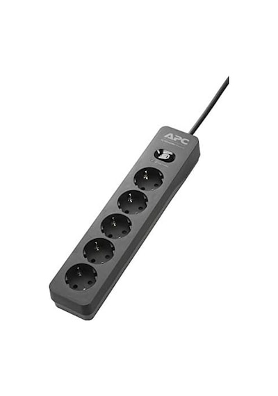 Schneider Apc Pme5b-gr 918 Joule Anahtarlı 5'li 1.5 M Akım Korumalı Priz, Siyah
