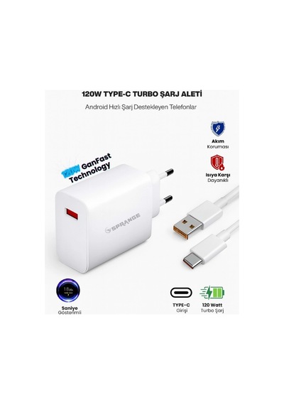 Sprange Ptx-120 120w Turbo Şarj- Usb-c Data & Şarj Kablo