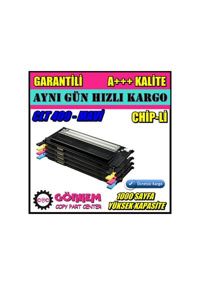 Samsung Clx3175Fw Toner Uyumlu Mavi / Clt-C409S N11.22855