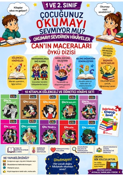 2.sınıflar İçin Okumayı Sevdiren 10'lu Hikaye Seti