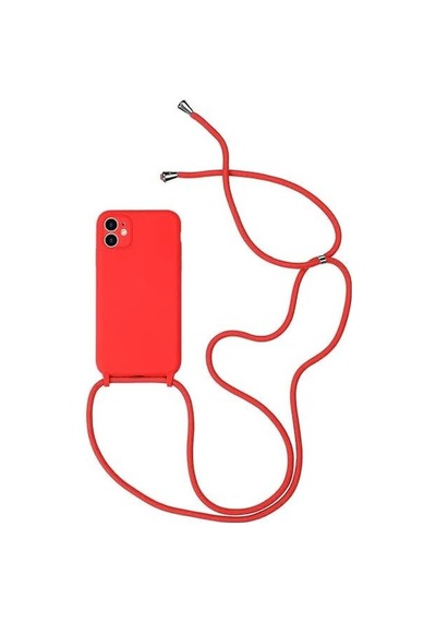 Iphone 12 Promax İçin Boyun Askılı İpli Çok Şık Kılıf Kırmızı 50 x 22