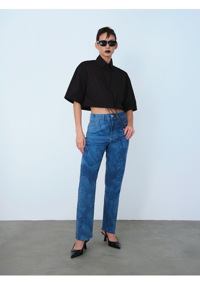 LOFT Mom Slim Fit Kadın Pantolon Lf2040321 Q1.v1 Denim